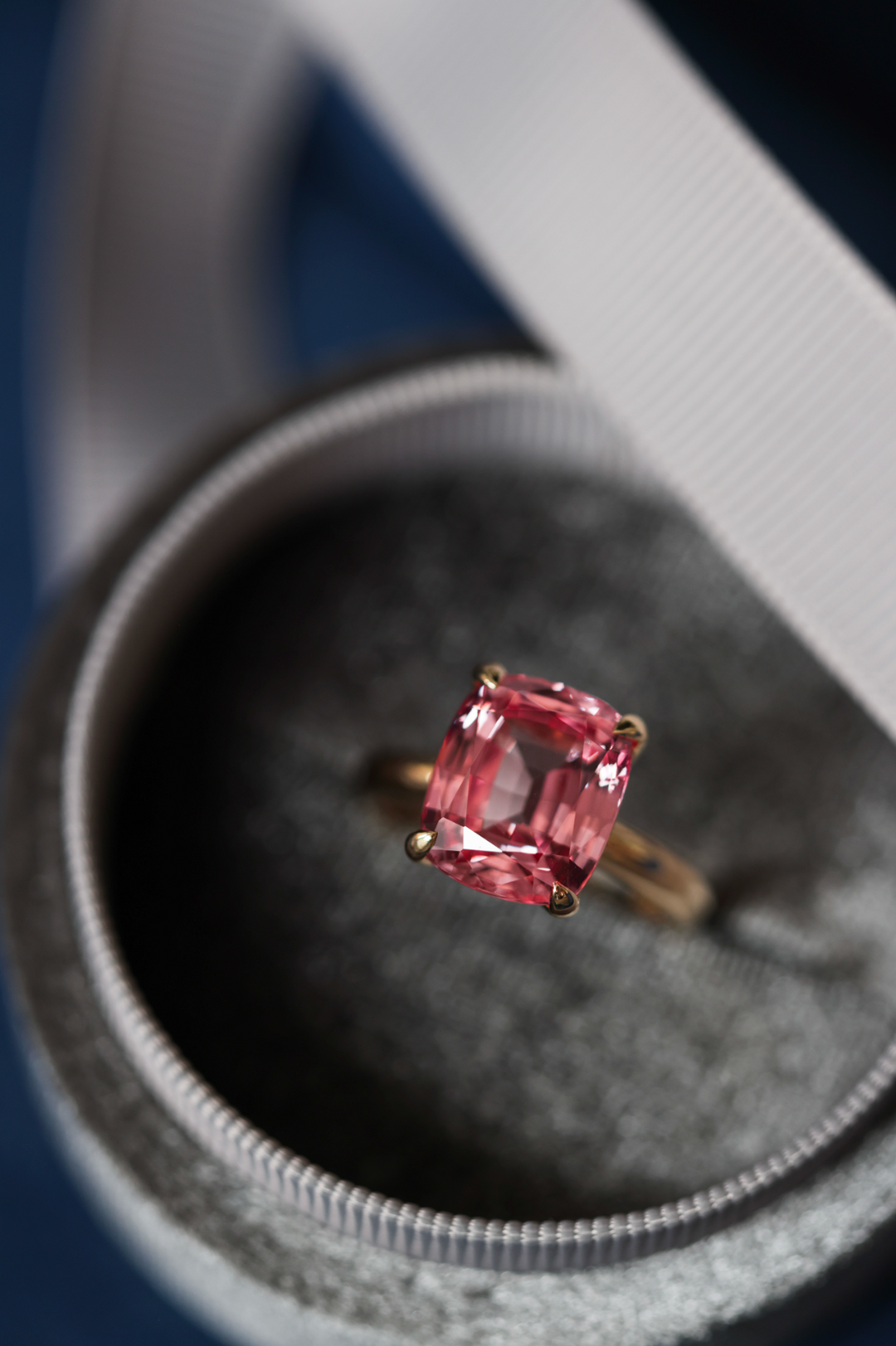 Pink Sapphire Pavilion Ring