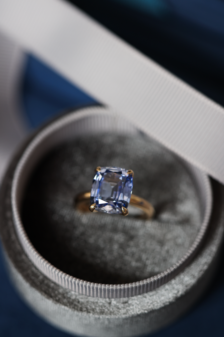 Blue Sapphire Pavilion Ring