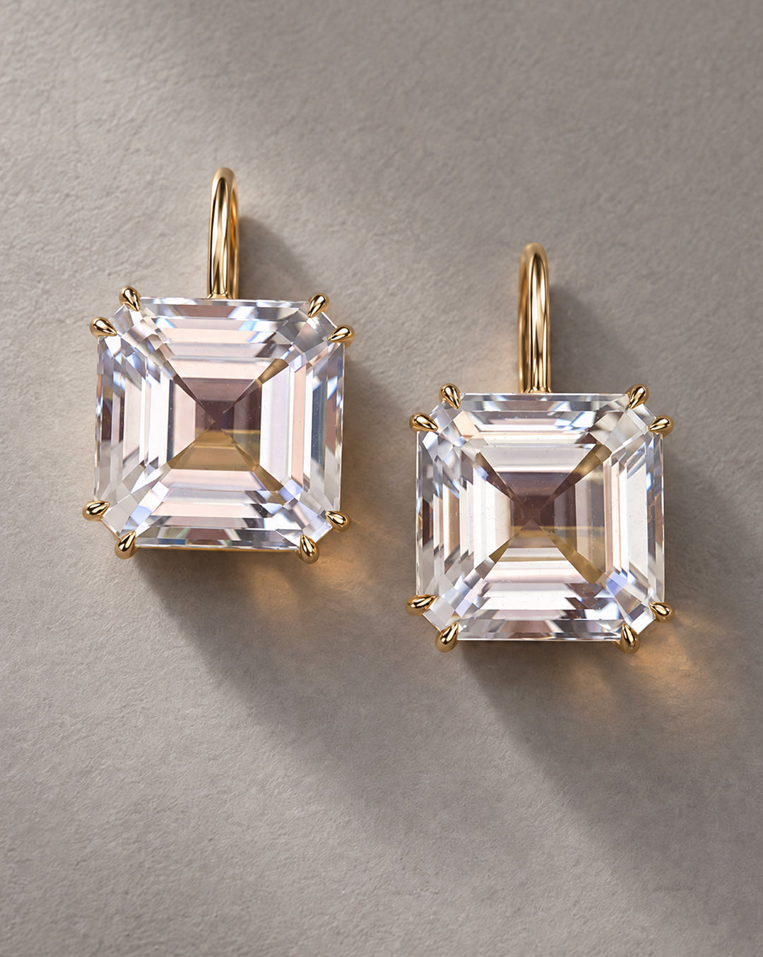 Asscher Cut Topaz Earrings