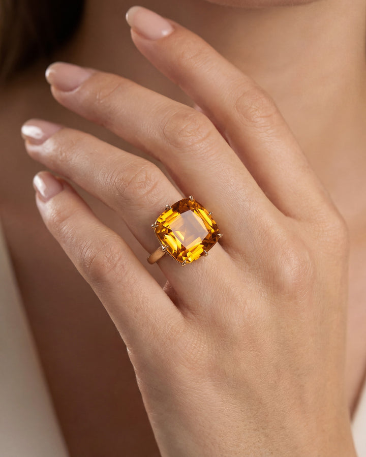 Antique Cut Citrine Ring