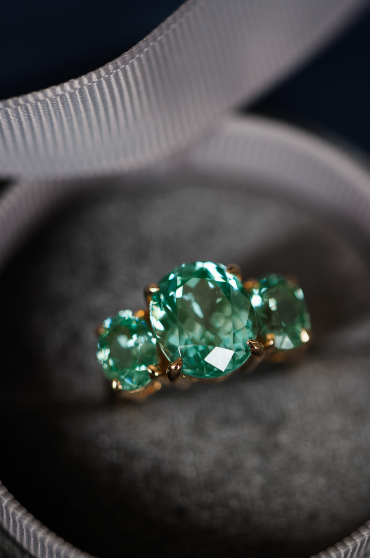 Teal Green Spinel Palais Ring