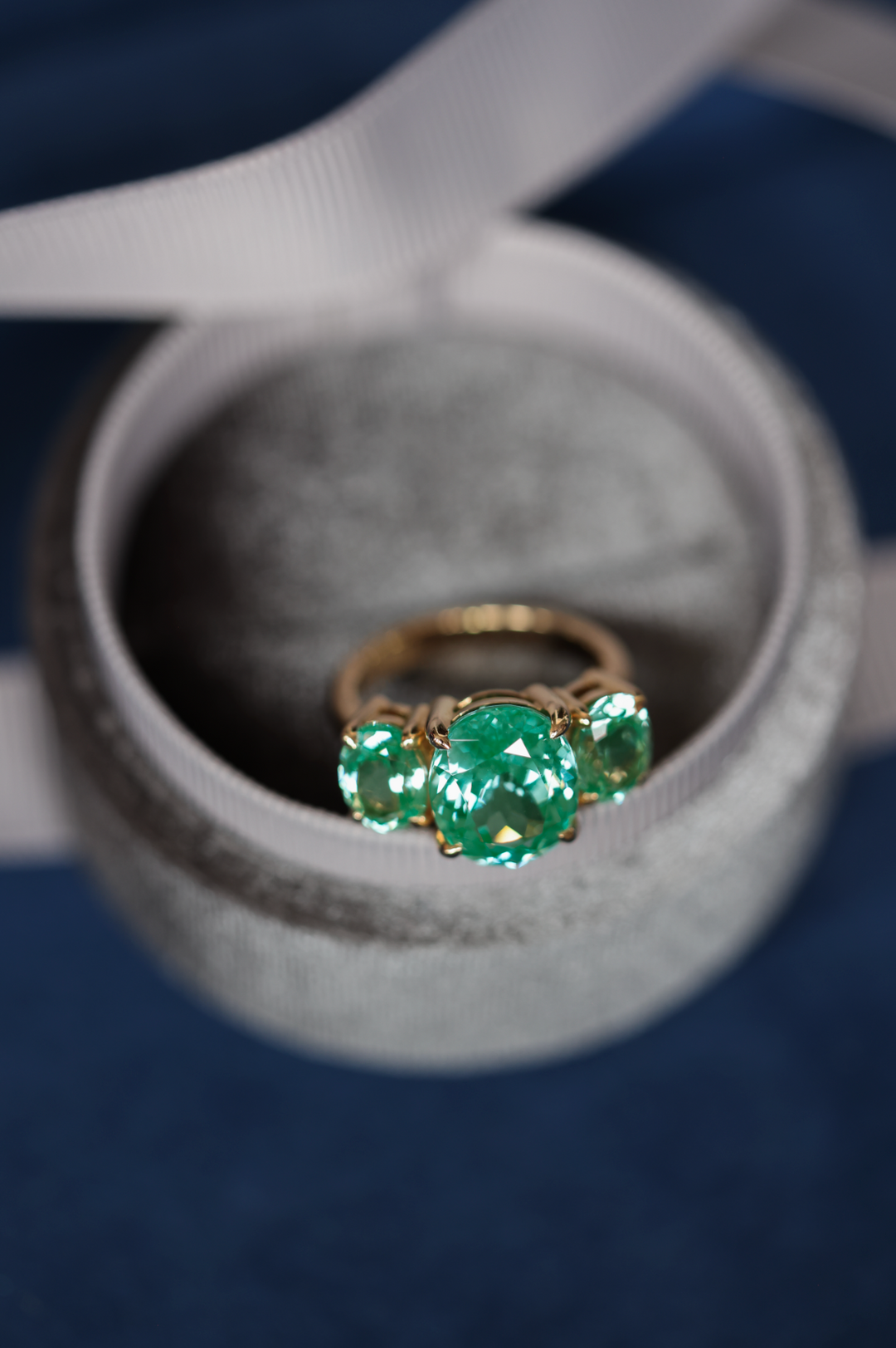 Teal Green Spinel Palais Ring