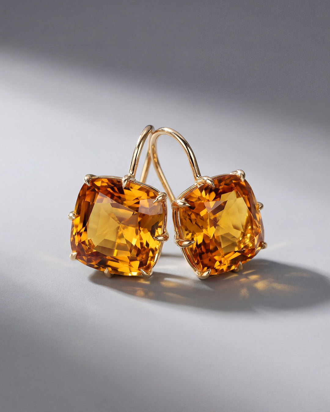 Antique Cut Citrine Earrings