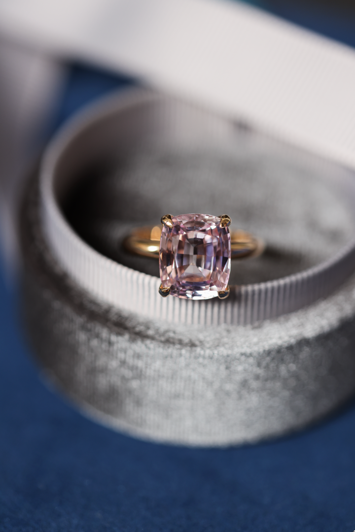 Light Pink Sapphire Pavilion Ring