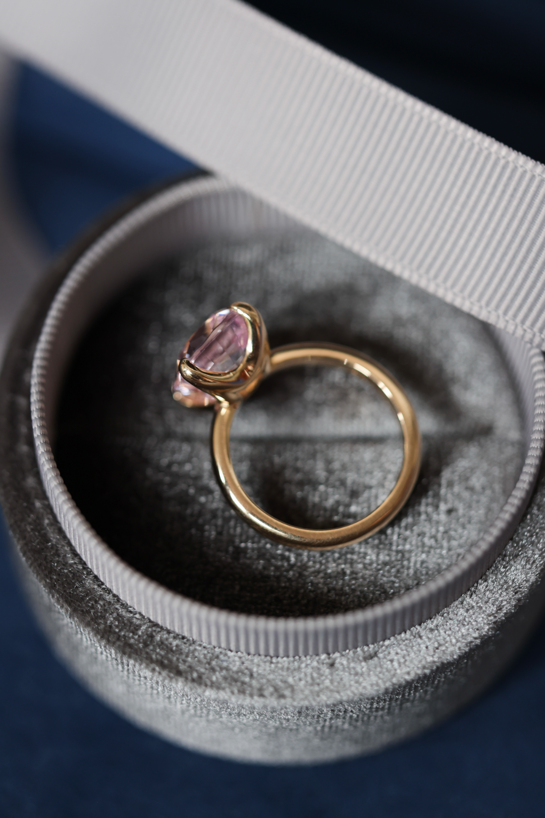 Light Pink Sapphire Pavilion Ring