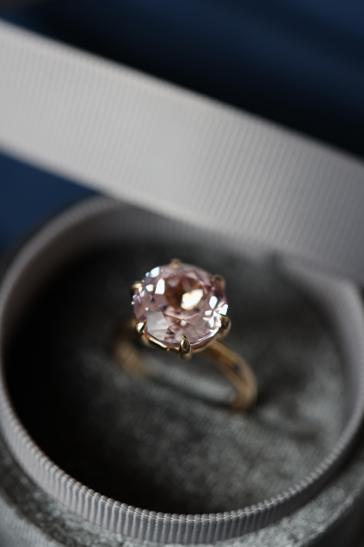 Light Pink Sapphire Crown Ring