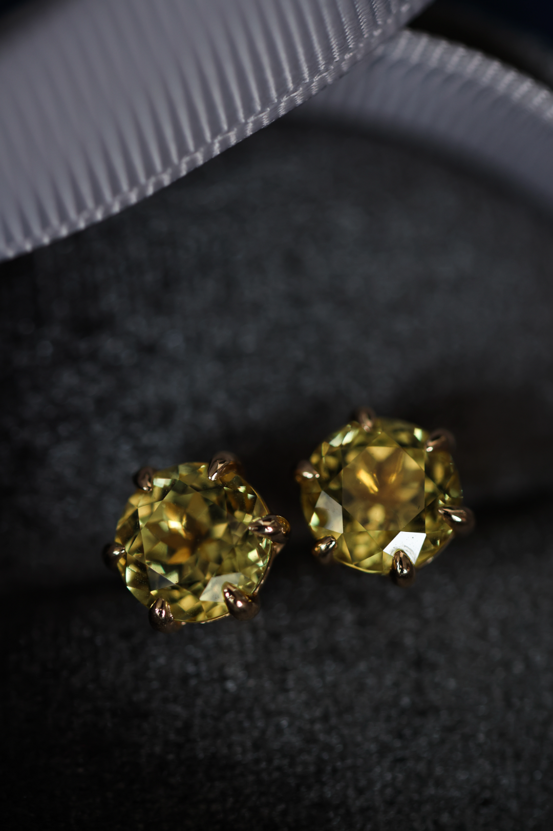 Yellow Sapphire Crown Studs