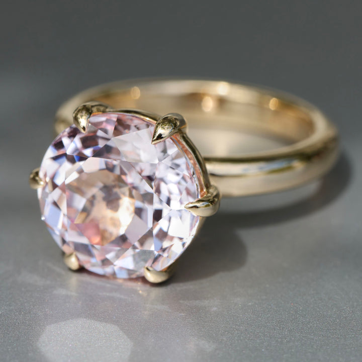 Light Pink Sapphire Crown Ring
