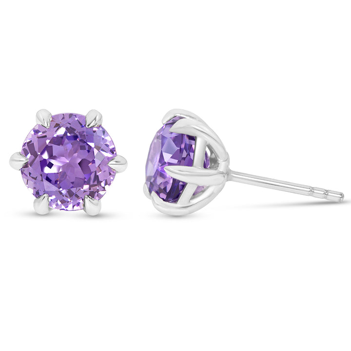 Purple Sapphire Crown Studs
