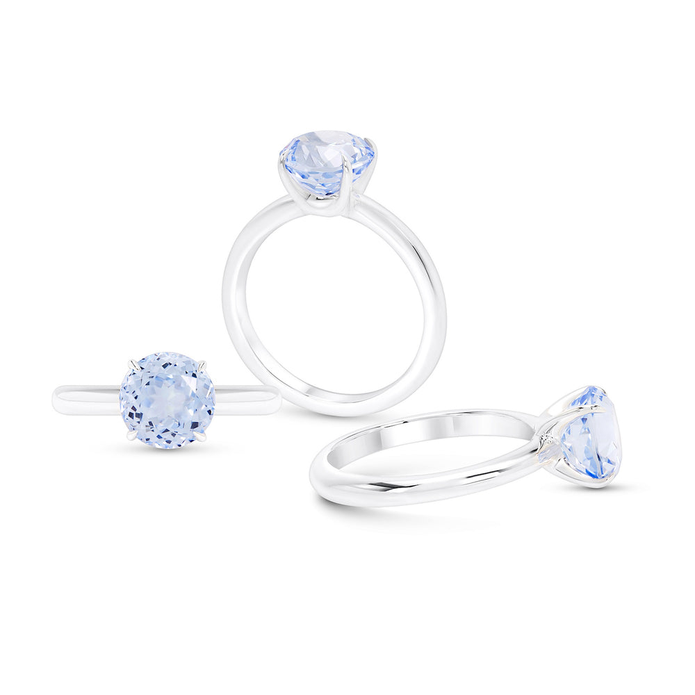 Blue Spinel Round Cut Ring