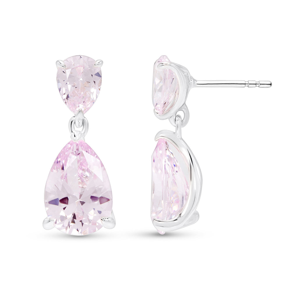 Pear Cut Pink Sapphire Earrings