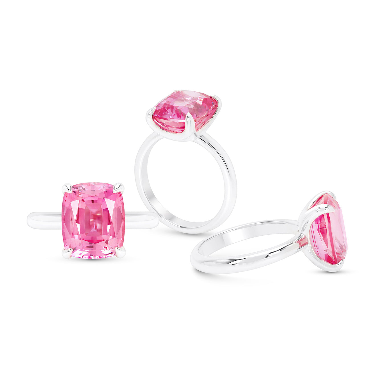 Pink Sapphire Pavilion Ring