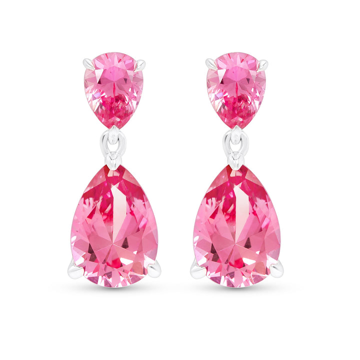 Pear Cut Padparadscha Sapphire Earrings