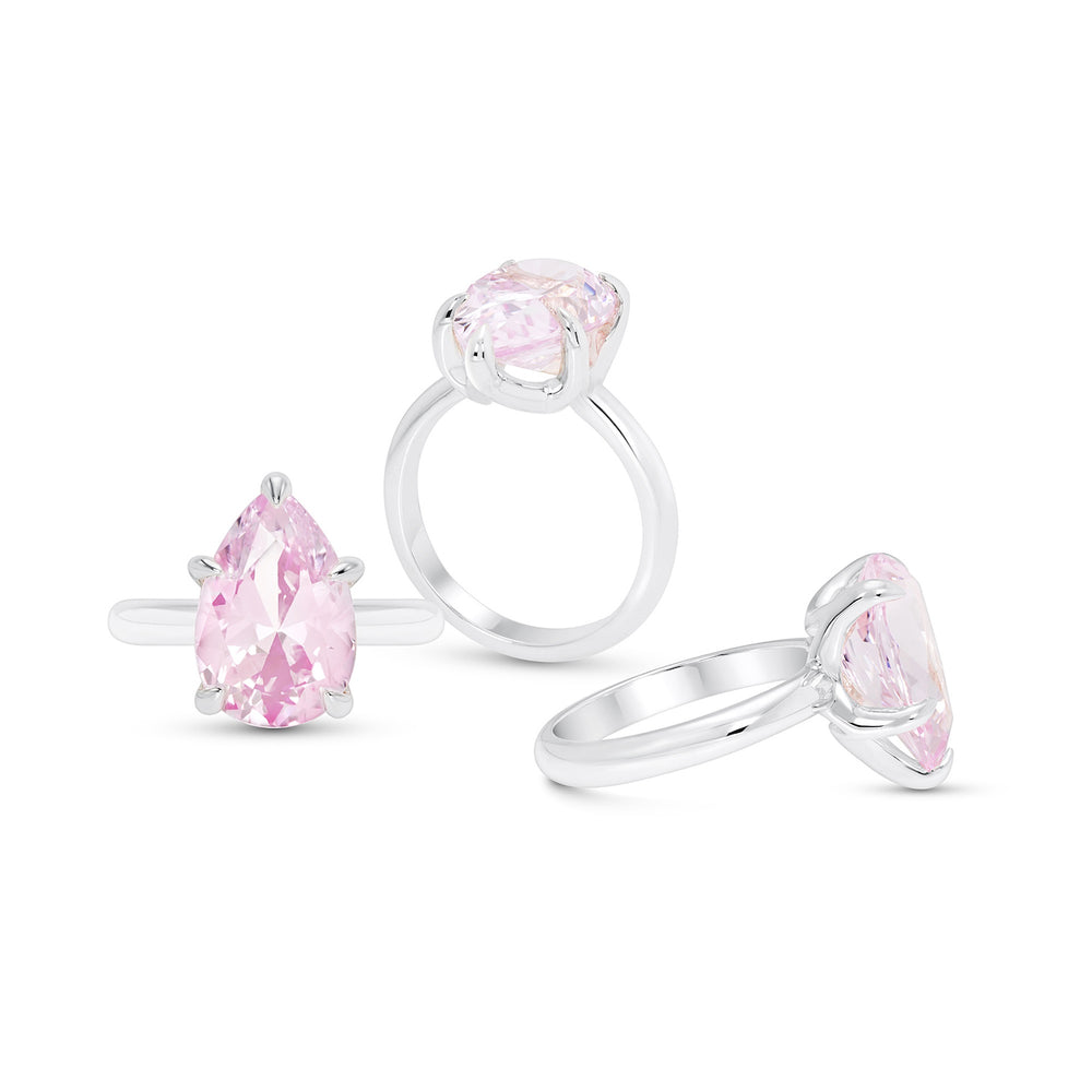 Light Pink Sapphire Pear Cut Ring