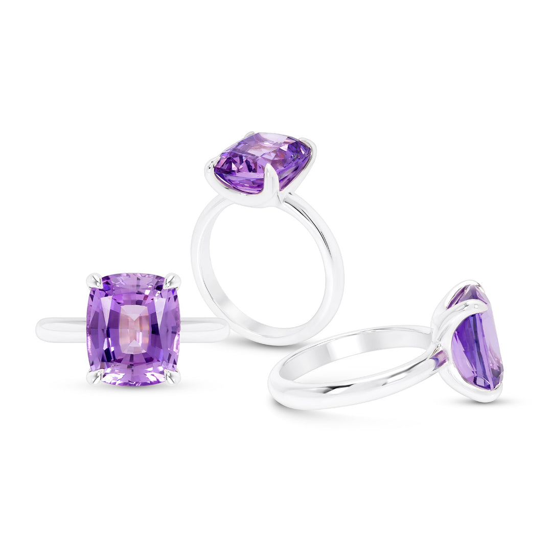 Purple Sapphire Pavilion Ring