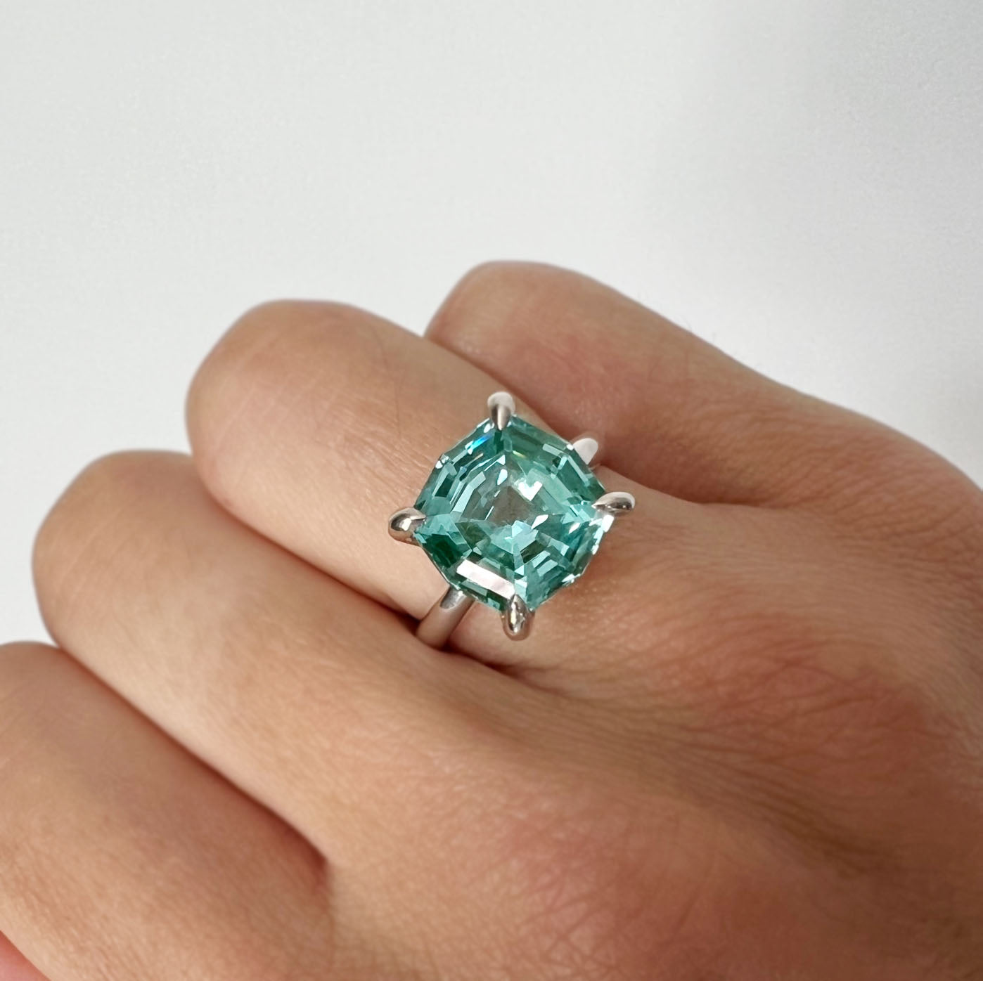 Teal Green Spinel Regency Ring