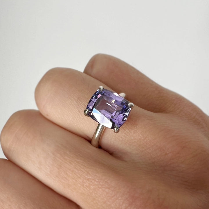 Purple Sapphire Pavilion Ring