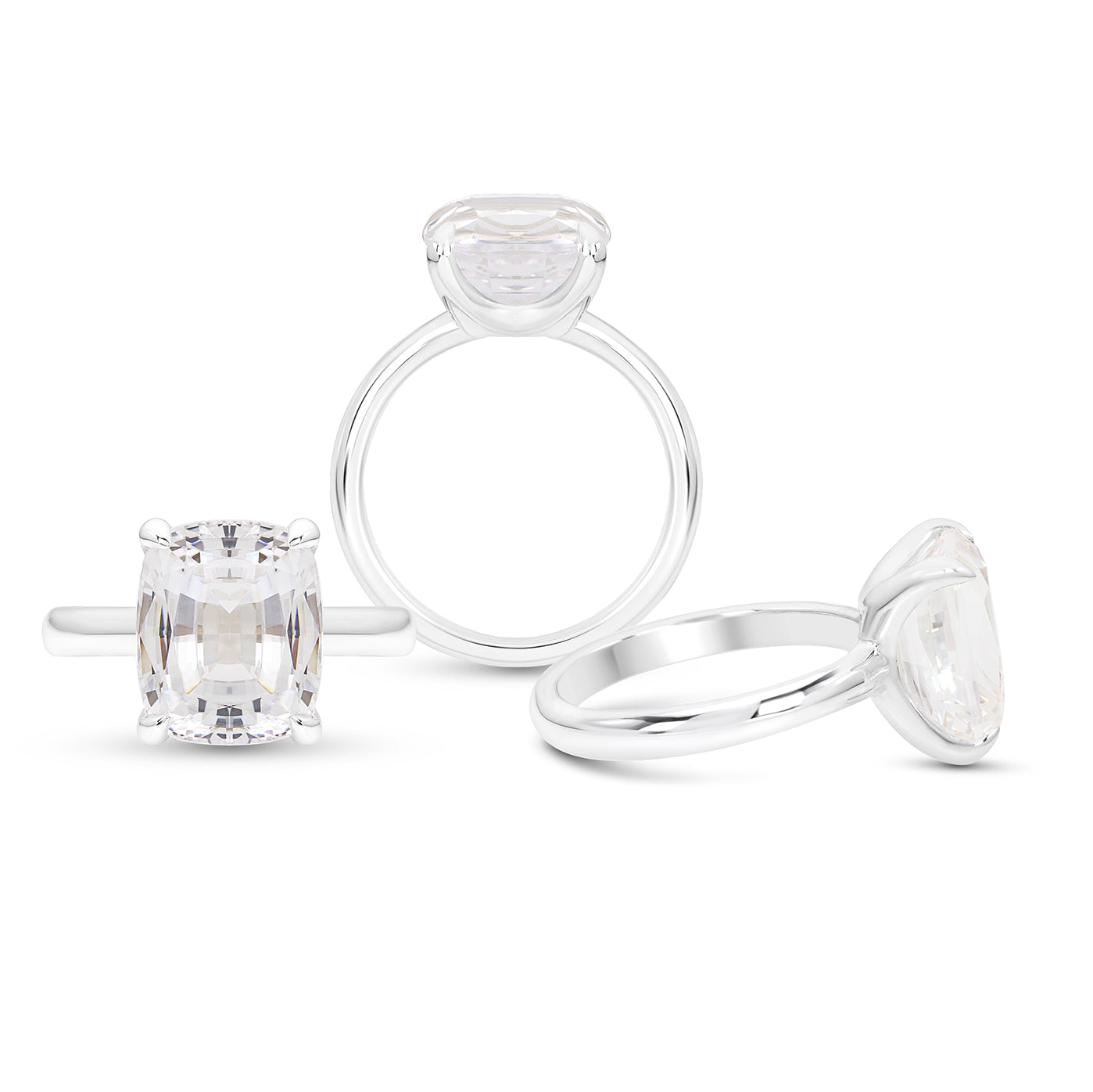 White Sapphire Pavilion Ring