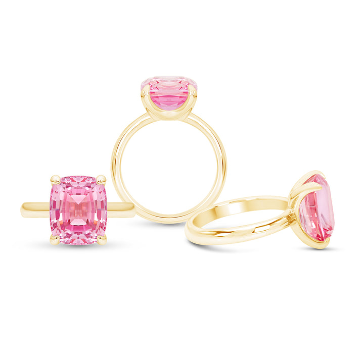 Pink Sapphire Pavilion Ring