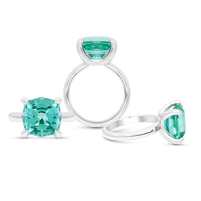 Teal Green Spinel Regency Ring