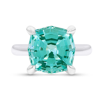 Teal Green Spinel Regency Ring