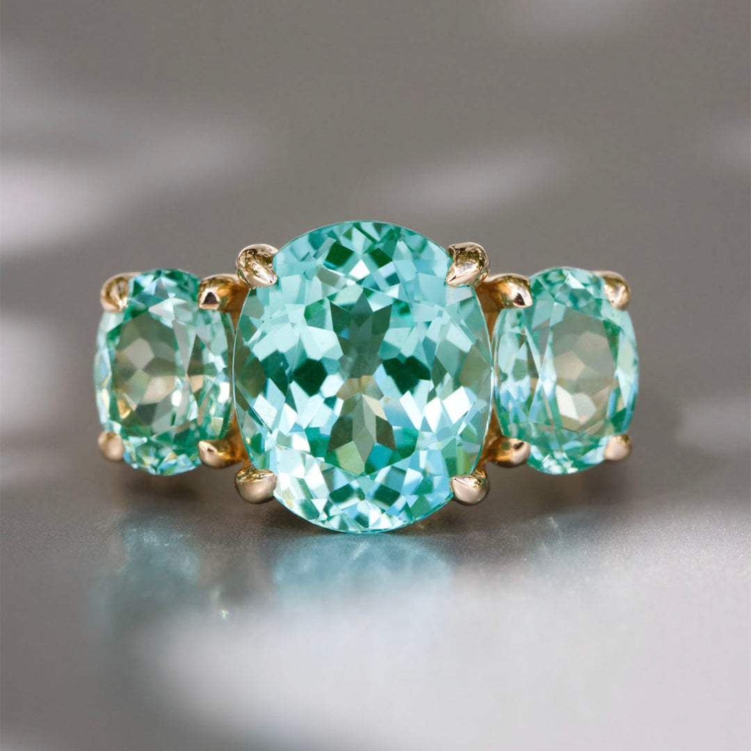 Teal Green Spinel Palais Ring