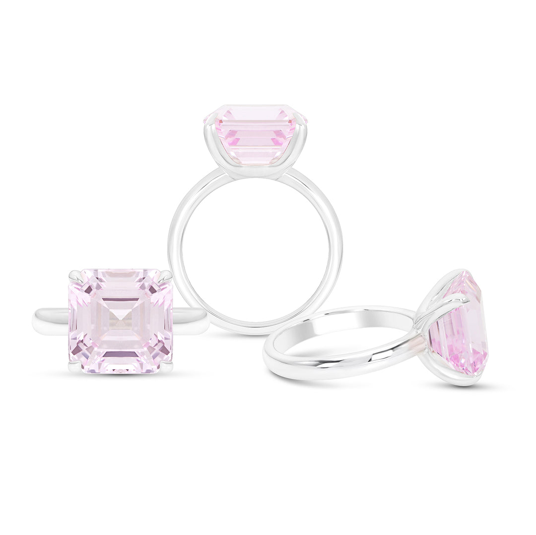 Light Pink Sapphire Riviera Ring