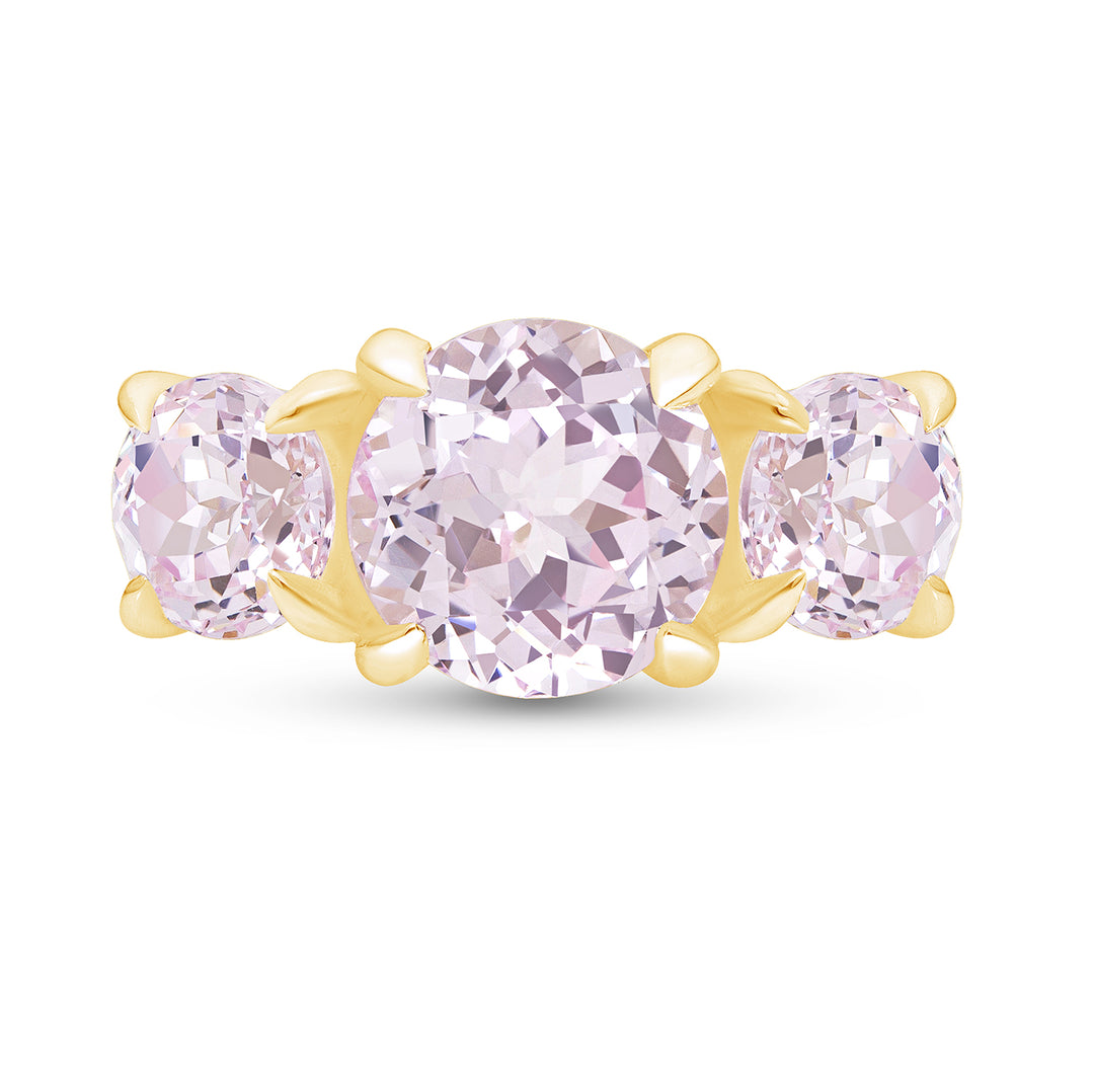 Light Pink Sapphire Triple Crown Ring