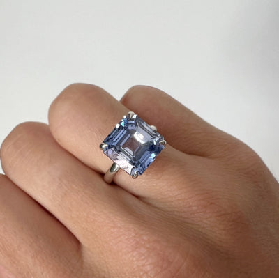 Blue Sapphire Riviera Ring In Silver