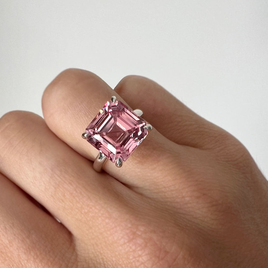 Pink Sapphire Riviera Ring