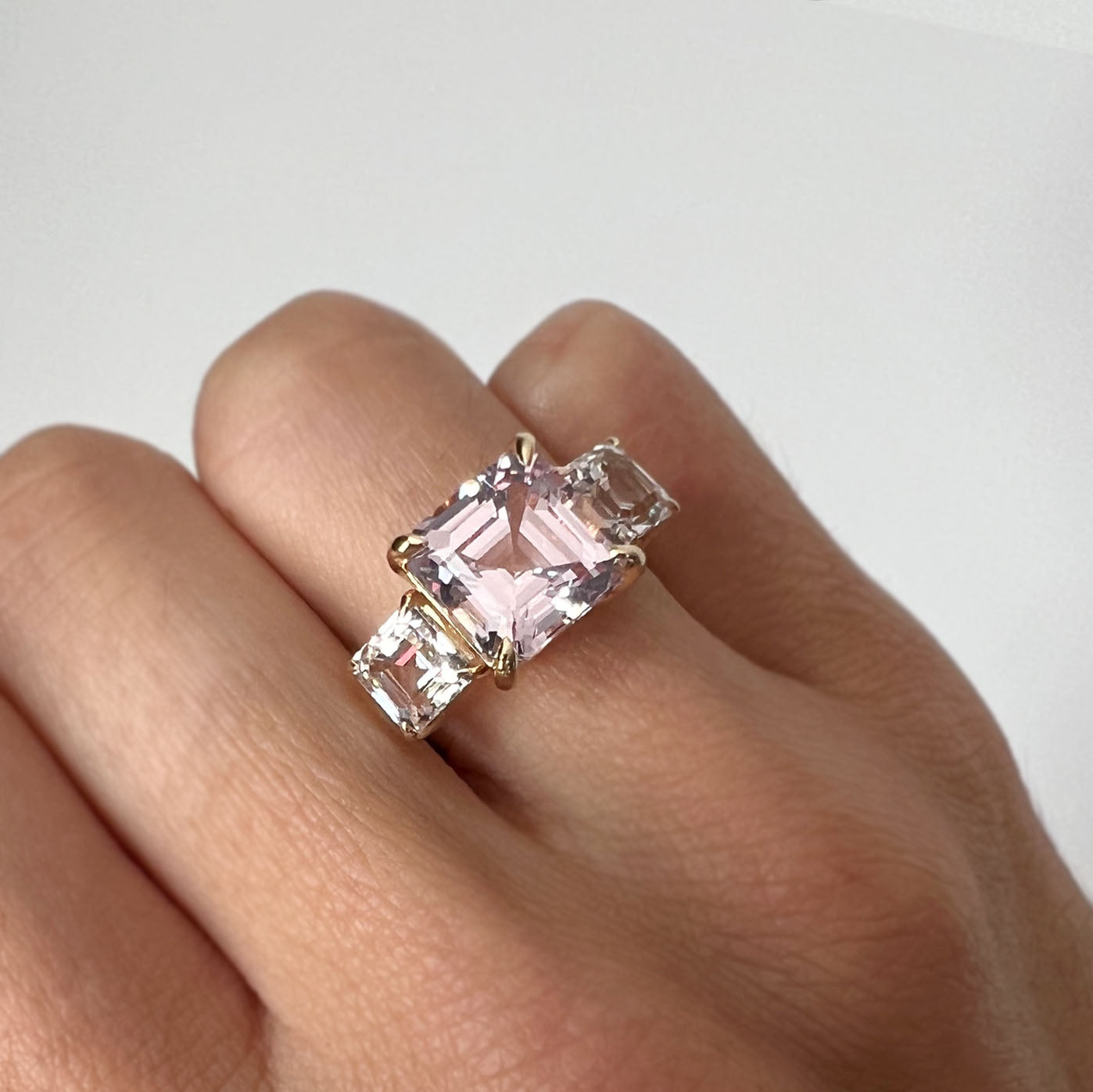 Light Pink Sapphire Deco Ring