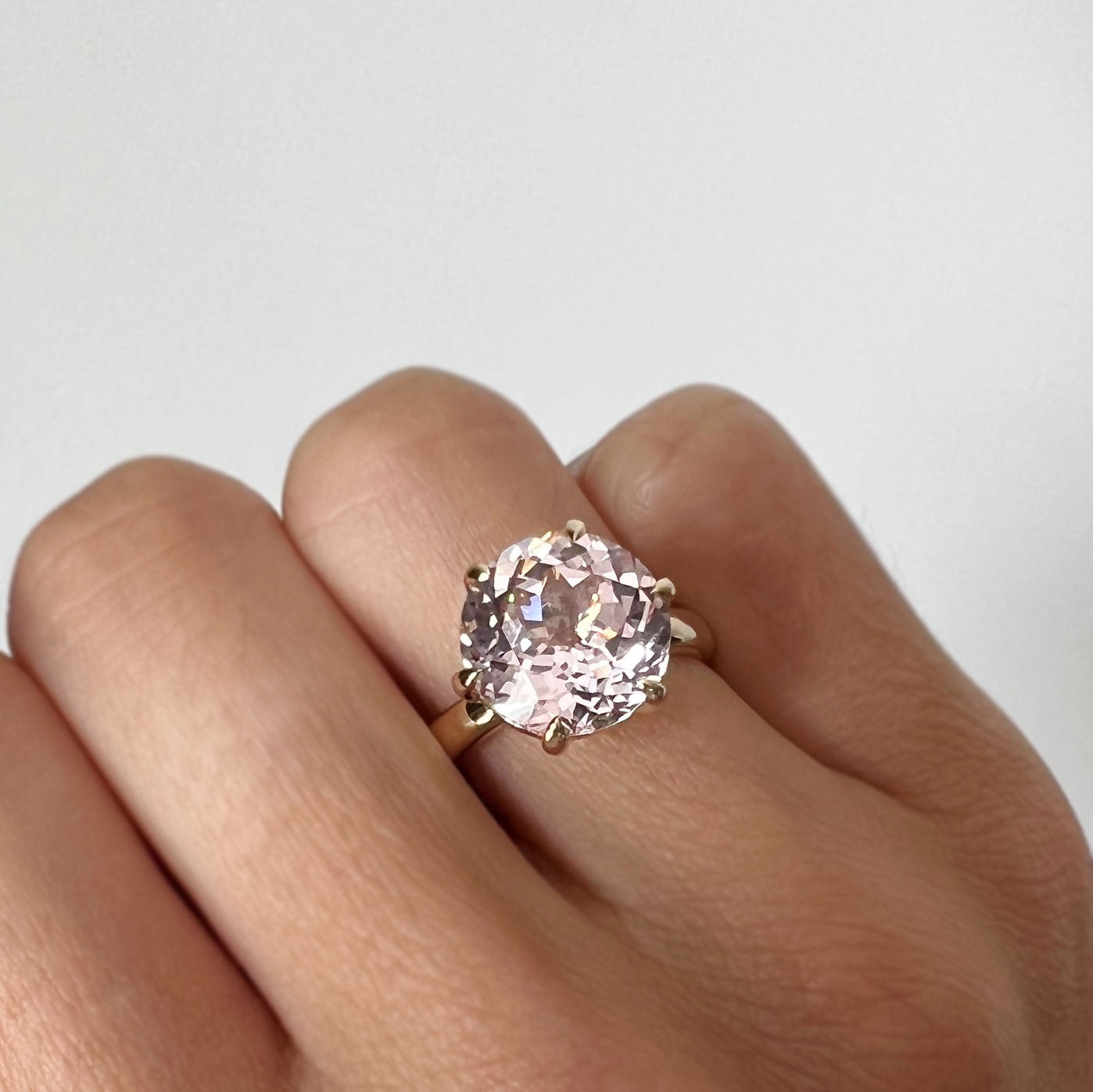 Light Pink Sapphire Crown Ring